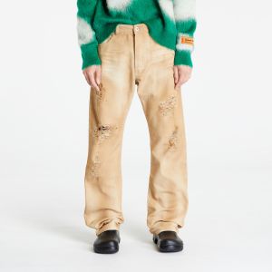 HERON PRESTON Destroyed Canvas Hammer Pants Beige