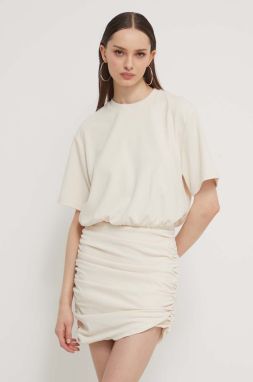 Šaty Abercrombie & Fitch béžová farba, mini, oversize