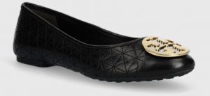 Kožené balerínky Tory Burch Claire Quilted Ballet čierna farba, 155325.006