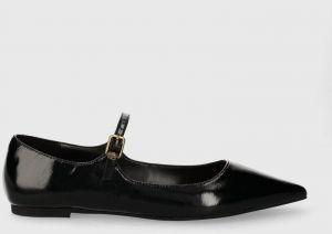 Kožené balerínky Kurt Geiger London Regent Flat Mary Jane čierna farba, 1277400309