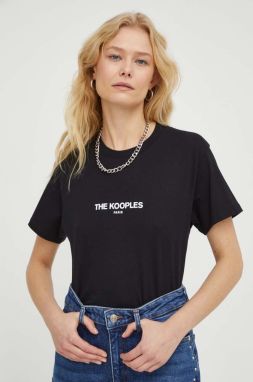 Bavlnené tričko The Kooples čierna farba