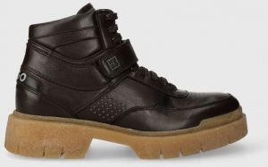 Kožená obuv HUGO Denzel pánske, hnedá farba, 50503641