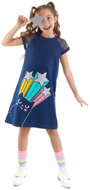 mshb&g Known Cat Girl Navy Blue Dress