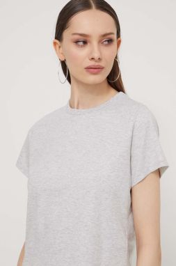 Bavlnené tričko Abercrombie & Fitch dámsky, šedá farba