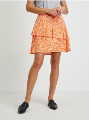 AWARE by VERO MODA Orange patterned skirt with frills VERO MODA Hanna - Women