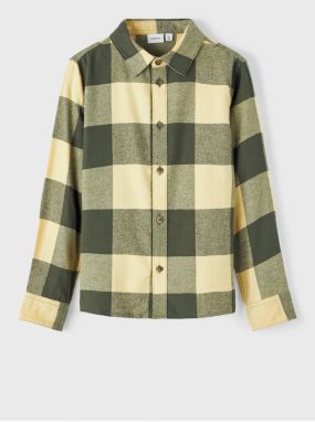 Green Boys Plaid Flannel Shirt name it Liman - Boys