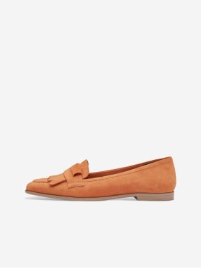 Women's orange leather loafers Tamaris - Women