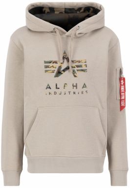 ALPHA INDUSTRIES Mikina  béžová / hnedá / krvavo červená / biela