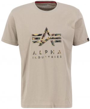 ALPHA INDUSTRIES Tričko 'Camo PP T'  svetlobéžová / žltá / zelená / čierna