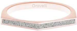 Gravelli Oceľový prsteň s betónom Two Side bronzová / sivá GJRWRGG122 50 mm