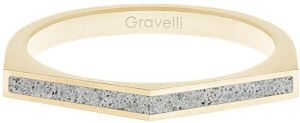 Gravelli Oceľový prsteň s betónom Two Side zlatá / šedá GJRWYGG122 50 mm