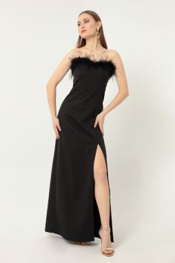 Lafaba Dámske čierne večerné šaty & plesové šaty s detailom Otrish