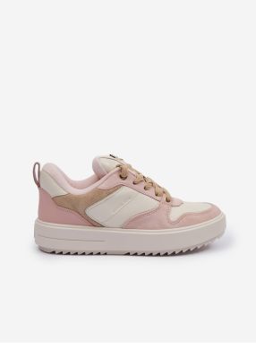 Cream-pink Womens Suede Sneakers Michael Kors Ru - Women