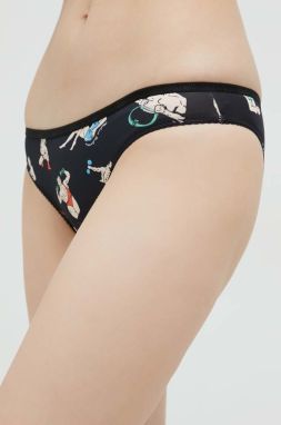 Brazílske nohavičky Moschino Underwear 3-pak čierna farba,