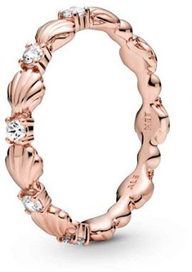 Pandora Bronzový mušličkový prsteň Rose 188946C01 50 mm