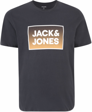 Jack & Jones Plus Tričko 'STEEL'  svetlohnedá / čierna / biela