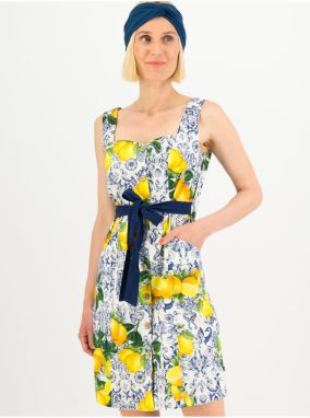 Yellow-White patterned dress Blutsgeschwister - Women