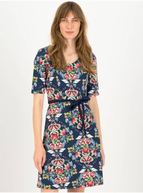 Dark blue women floral dress Blutsgeschwister - Women