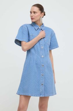 Rifľové šaty Custommade Jamilah Dots mini, rovný strih, 999449457