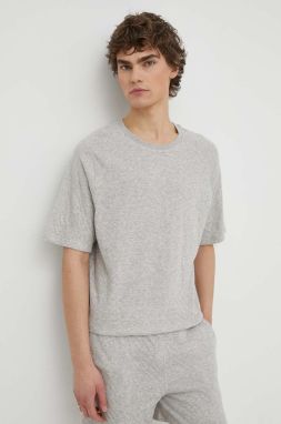 Bavlnené tričko American Vintage ML COL ROND pánske, šedá farba, melanžový, MRUZ02AE24