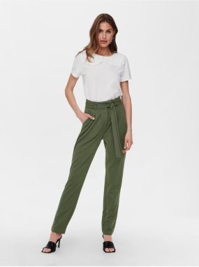 Khaki trousers with tie JDY Tanja - Women