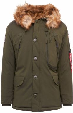 ALPHA INDUSTRIES Zimná parka 'Polar'  žltohnedá / olivová / jasne červená / biela