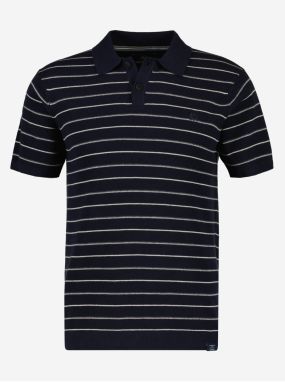 Dark blue men's striped polo shirt LERROS - Men