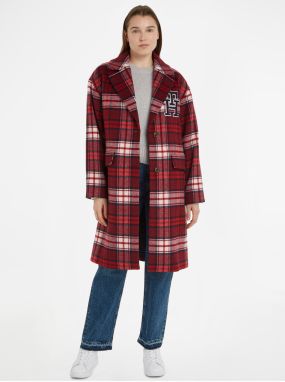 Women's red wool plaid coat Tommy Hilfiger - Women