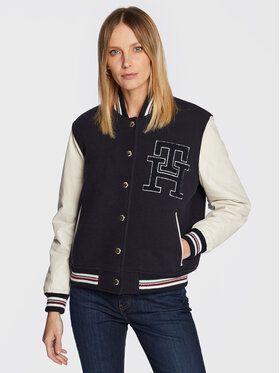 Tommy Hilfiger Bundy bomber Blend WW0WW37308 Tmavomodrá Regular Fit