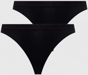 Brazílske nohavičky Emporio Armani Underwear 2-pak čierna farba