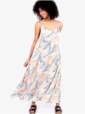 White Women's Patterned Long Dress on Straps Brakeburn - Women