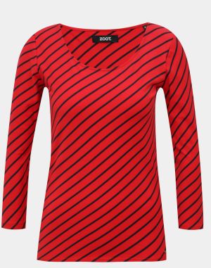 Červené dámske pruhované tričko ZOOT Karin