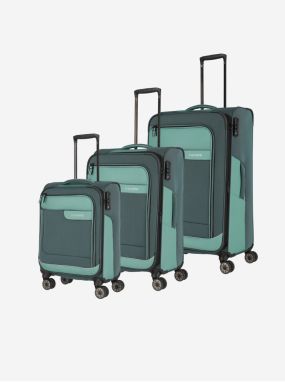 Sada troch cestovných kufrov a cestovnej tašky v zelenej farbe Travelite Viia 4w S,M,L + Duffle