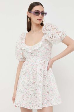 Šaty For Love & Lemons biela farba, mini, áčkový strih