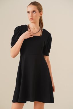 Bigdart 2339 Square Collar Knitted Dress - Black