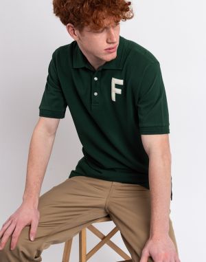 Forét Roll Polo T-Shirt CLOUD/DARK GREEN