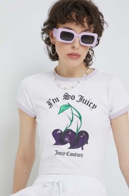 Tričko Juicy Couture dámsky, biela farba