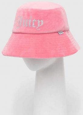 Zamatový klobúk Juicy Couture ružová farba