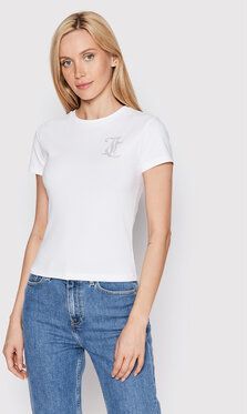 Juicy Couture Tričko Diamante JCWC122079 Biela Slim Fit