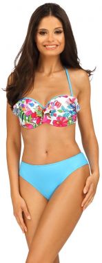 Modro-fuchsiové kvetované push-up bikiny Kessy