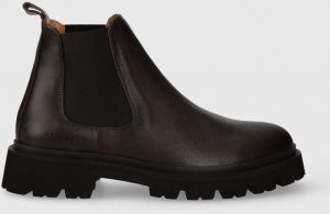 Kožené topánky chelsea Copenhagen pánske, hnedá farba, CPH128M waxed vitello
