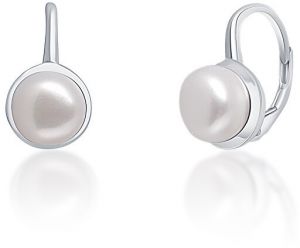 JwL Luxury Pearls Nežné strieborné náušnice s pravými bielymi perlami JL0675
