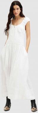 Šaty AllSaints ELIZA MAXI DRESS biela farba, maxi, áčkový strih, W204DA