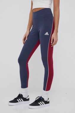 Legíny adidas Performance H67039 dámske, tmavomodrá farba, vzorované