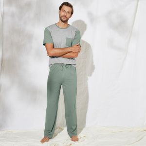 Blancheporte Pyžamové nohavice jednofarebné, zelené 