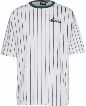 NEW ERA Tričko 'Pinstripe Oversize'  zelená / biela