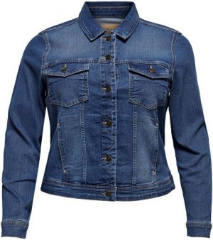 ONLY CARMAKOMA Dámska džínsová bunda CARWESPA 15224741 Medium Blue Denim 4XL