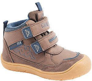 Hnedá detská členková obuv na suchý zips s TEX membránou Kappa
