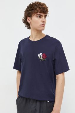 Bavlnené tričko Les Deux pánsky, tmavomodrá farba, s nášivkou