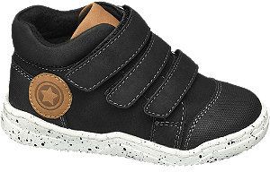 Čierna detská členková obuv na suchý zips Bobbi-Shoes